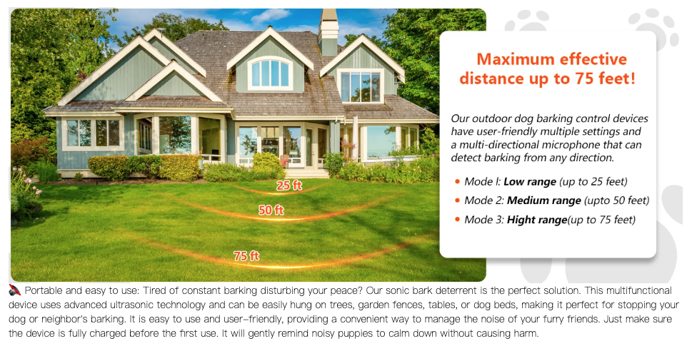 Ultrazvukové zariadenie proti štekaniu | Automatické zastavovanie | Výcvik psov | Minimalizácia hluku