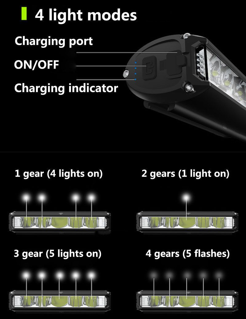 Predné LED svetlo na bicykel 5200 Lumen, USB nabíjanie, vodeodolný, odolný, MTB cyklistické bezpečnostné vybavenie