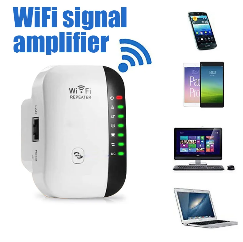 WiFi opakovač, bezdrôtový zosilňovač signálu, rozširovač siete, domáci router cez stenu, spálňa, príjem pohybu
