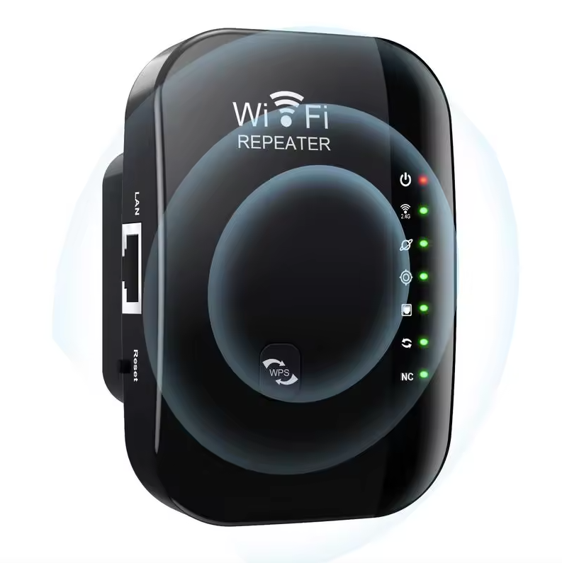 WiFi opakovač, bezdrôtový zosilňovač signálu, rozširovač siete, domáci router cez stenu, spálňa, príjem pohybu