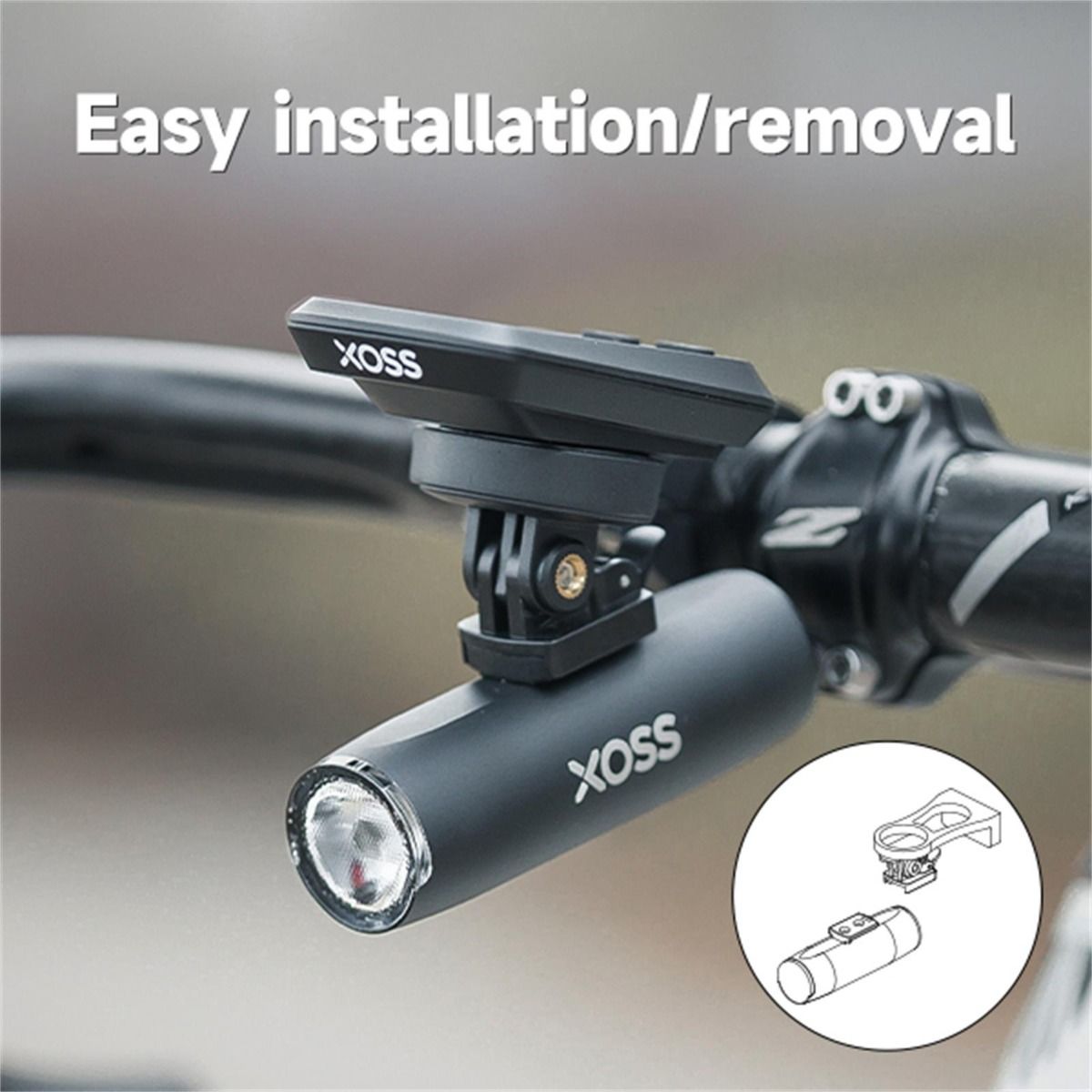 XOSS predné bicyklové svetlo 800 Lm, vodotesné, USB nabíjateľné, MTB predná lampa, príslušenstvo na cyklistiku
