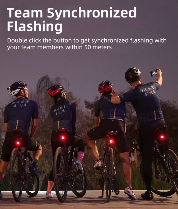 XOSS XR Pro Inteligentné zadné svetlo pre bezpečnosť bicykla s automatickou detekciou brzdenia, USB nabíjanie, vodotesný dizajn