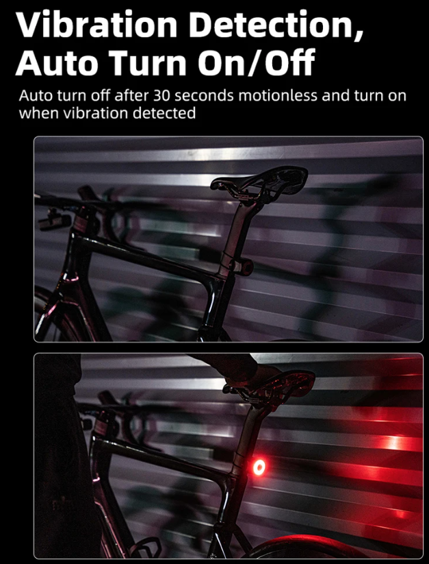 XOSS XR Pro Inteligentné zadné svetlo pre bezpečnosť bicykla s automatickou detekciou brzdenia, USB nabíjanie, vodotesný dizajn