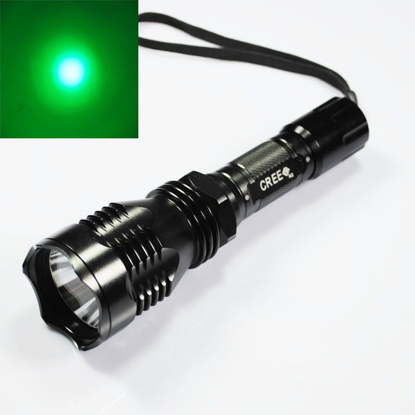 UniqueFire HS-802 Zelené svetlo LED baterka s dlhým dosahom, vodotesná, odolná pre nočný prieskum